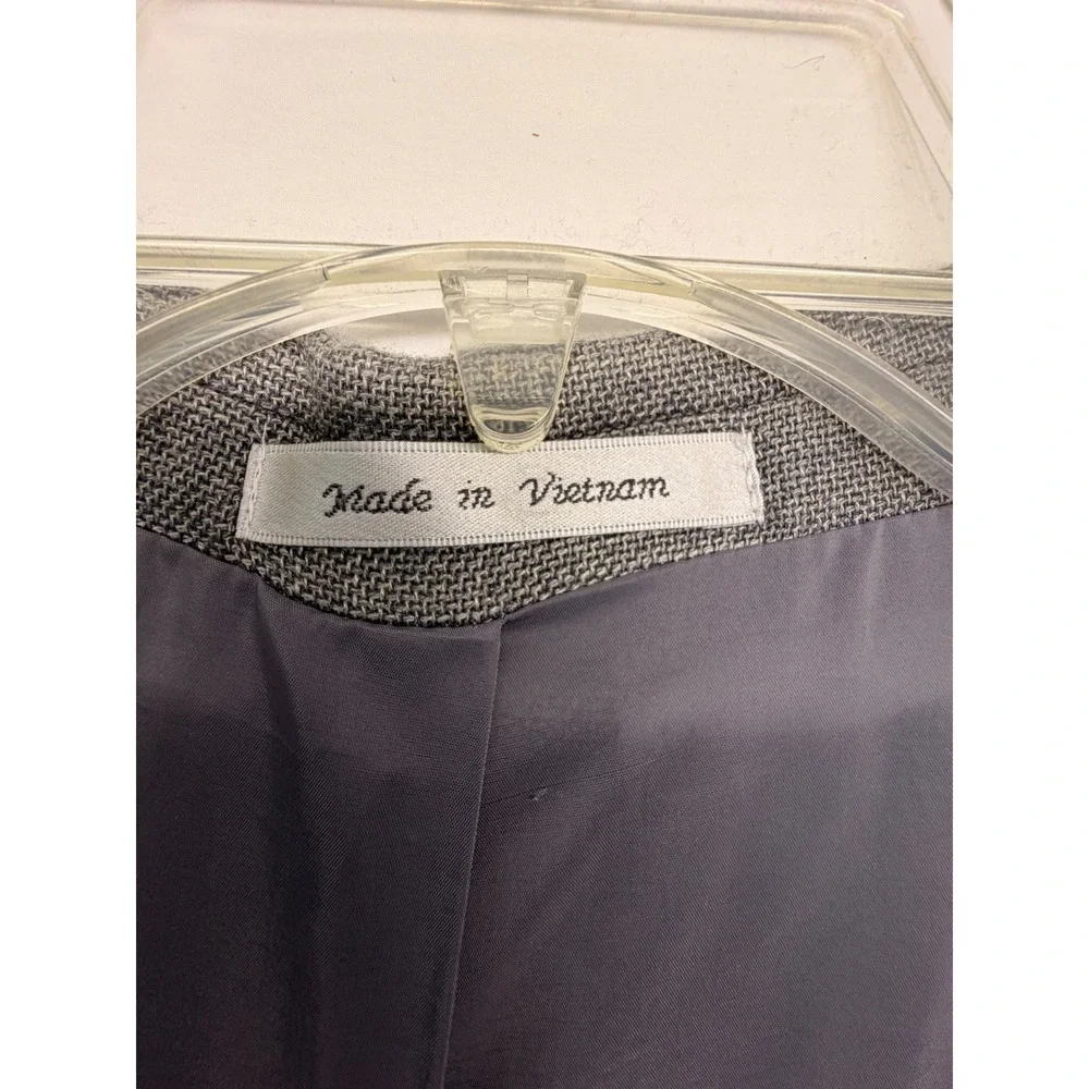 Van Heusen Flex Slim Fit Blazer Mens 44R Gray Textured Two Button Suit Jacket